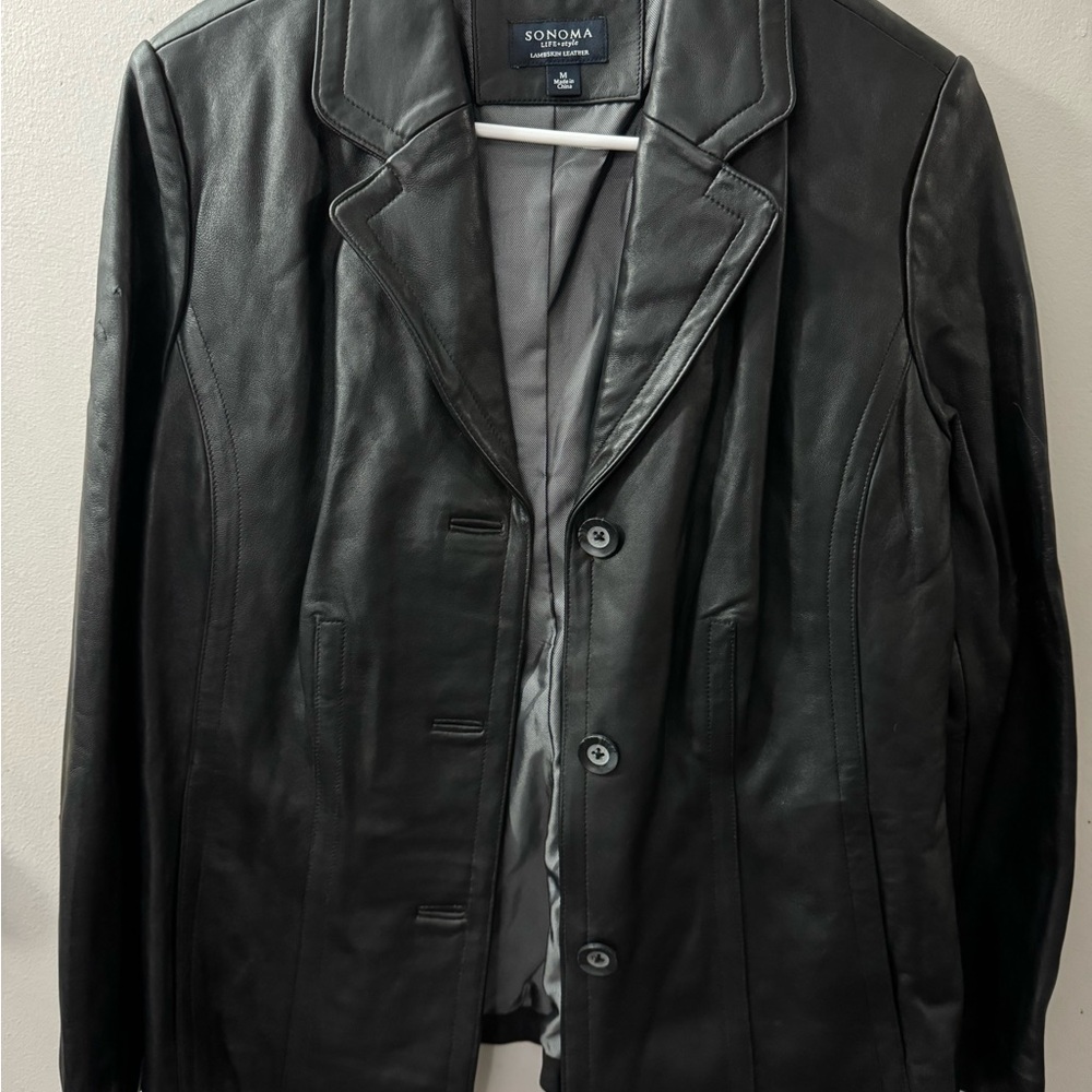 Sonoma Men's Black Leather Jacket